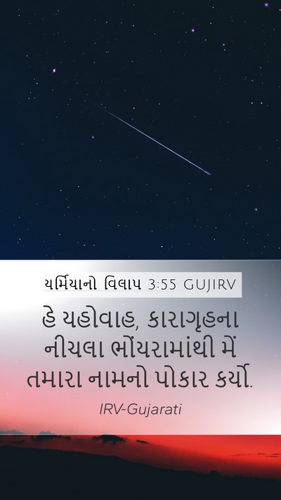 યર્મિયાનો વિલાપ 3:55 GUJIRV Bible Verse Image