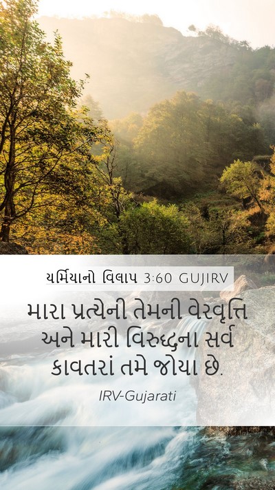 યર્મિયાનો વિલાપ 3:60 GUJIRV Mobile Phone Wallpaper - મારા પ્રત્યેની - Mobile Bible Verse Wallpaper