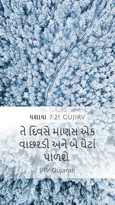 યશાયા 7:21 GUJIRV Mobile Phone Wallpaper - તે દિવસે માણસ એક - Mobile Bible Verse Wallpaper