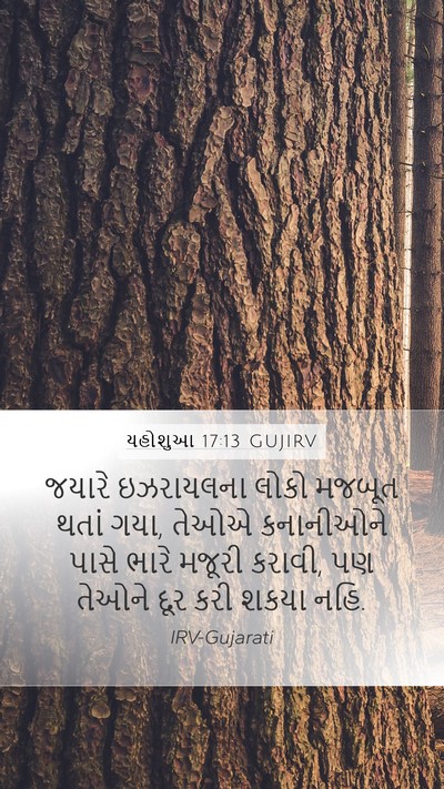 યહોશુઆ 17:13 GUJIRV Mobile Phone Wallpaper - જયારે ઇઝરાયલના - Mobile Bible Verse Wallpaper