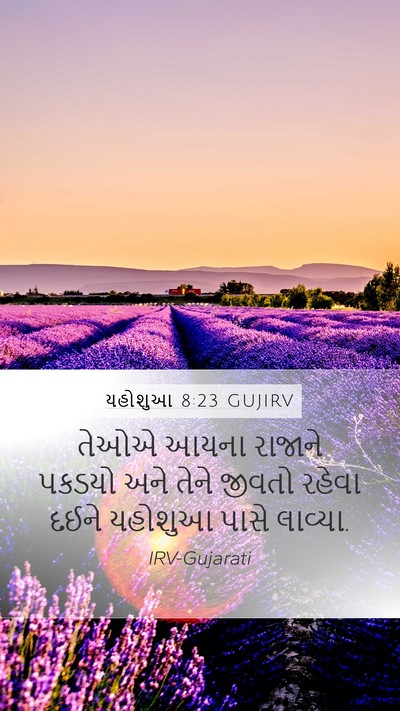 યહોશુઆ 8:23 GUJIRV Mobile Phone Wallpaper - તેઓએ આયના રાજાને - Mobile Bible Verse Wallpaper