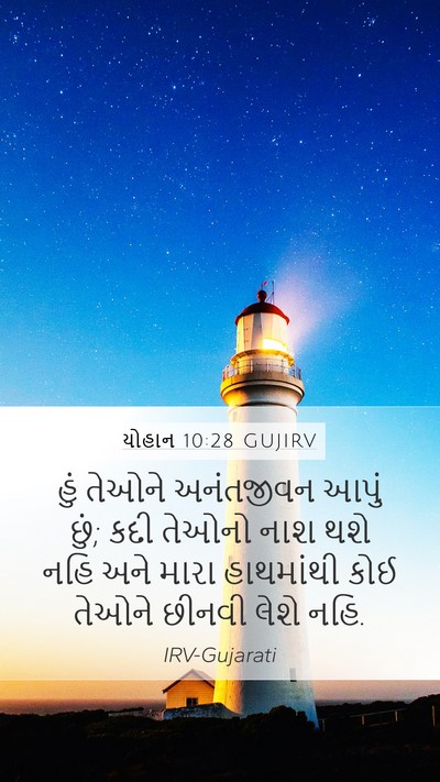 યોહાન 10:28 GUJIRV Bible Verse Image