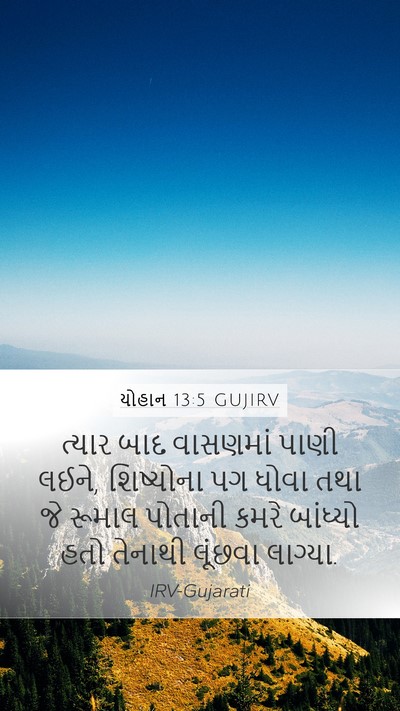 યોહાન 13:5 GUJIRV Bible Verse Image