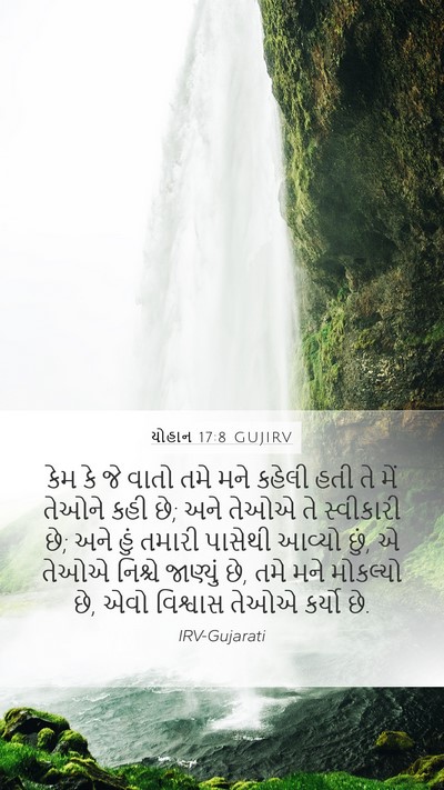 યોહાન 17:8 GUJIRV Bible Verse Image