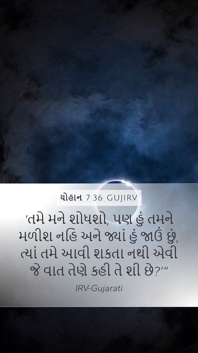 યોહાન 7:36 GUJIRV Mobile Phone Wallpaper - ‘તમે મને શોધશો, પણ - Mobile Bible Verse Wallpaper
