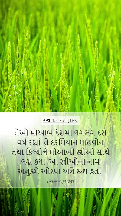 રૂથ 1:4 GUJIRV Mobile Phone Wallpaper - તેઓ મોઆબ દેશમાં - Mobile Bible Verse Wallpaper