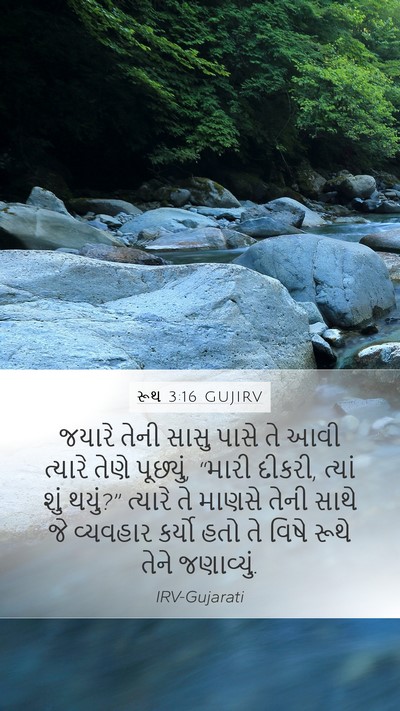 રૂથ 3:16 GUJIRV Mobile Phone Wallpaper - જયારે તેની સાસુ - Mobile Bible Verse Wallpaper