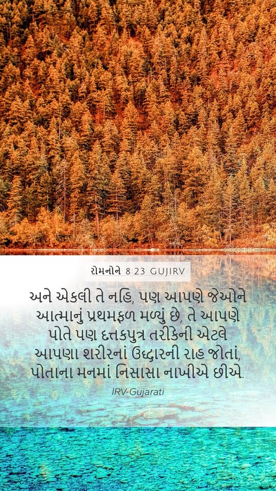 રોમનોને 8:23 GUJIRV Bible Verse Image