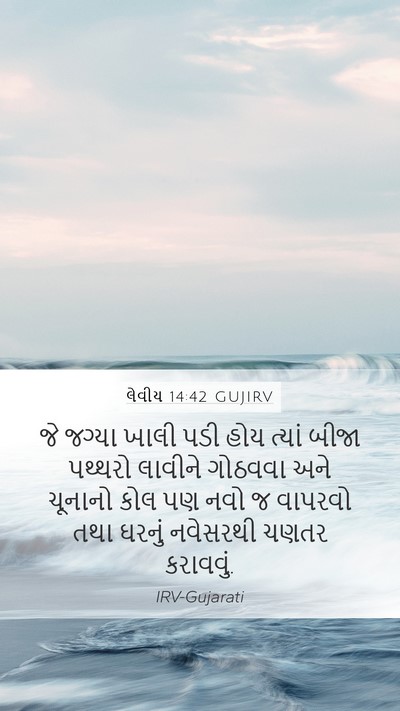 લેવીય 14:42 GUJIRV Mobile Phone Wallpaper - જે જગ્યા ખાલી પડી - Mobile Bible Verse Wallpaper