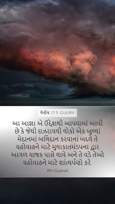 લેવીય 17:5 GUJIRV Mobile Phone Wallpaper - આ આજ્ઞા એ ઉદ્દેશથી - Mobile Bible Verse Wallpaper