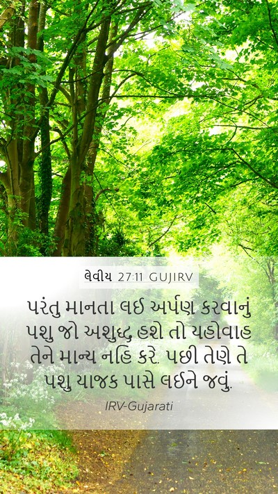 લેવીય 27:11 GUJIRV Mobile Phone Wallpaper - પરંતુ માનતા લઈ - Mobile Bible Verse Wallpaper