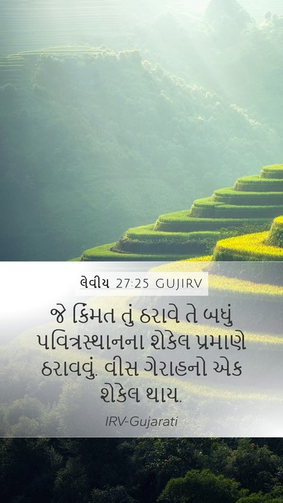 લેવીય 27:25 GUJIRV Mobile Phone Wallpaper - જે કિંમત તું ઠરાવે - Mobile Bible Verse Wallpaper