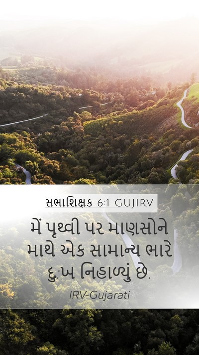 સભાશિક્ષક 6:1 GUJIRV Mobile Phone Wallpaper - મેં પૃથ્વી પર - Mobile Bible Verse Wallpaper
