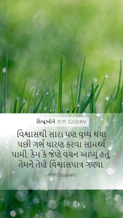 હિબ્રૂઓને 11:11 GUJIRV Bible Verse Image