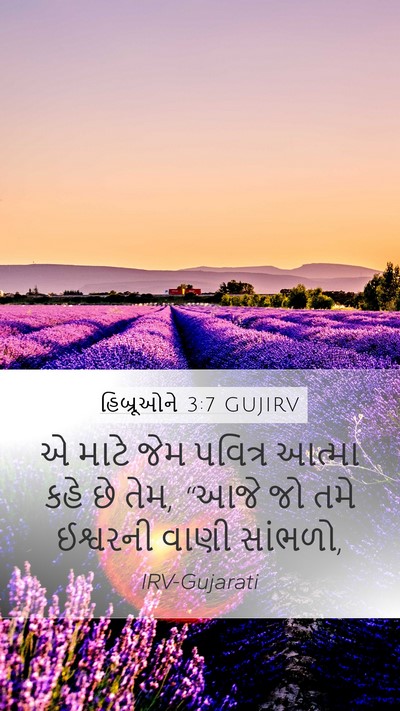 હિબ્રૂઓને 3:7 GUJIRV Bible Verse Image