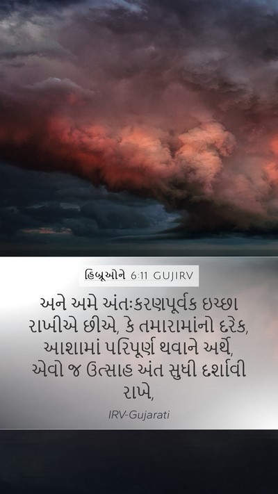 હિબ્રૂઓને 6:11 GUJIRV Bible Verse Image