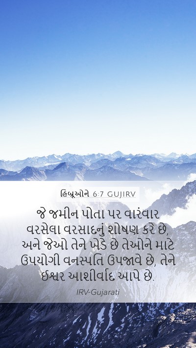 હિબ્રૂઓને 6:7 GUJIRV Bible Verse Image